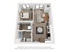 One bedroom floor plan The Mansion_B3